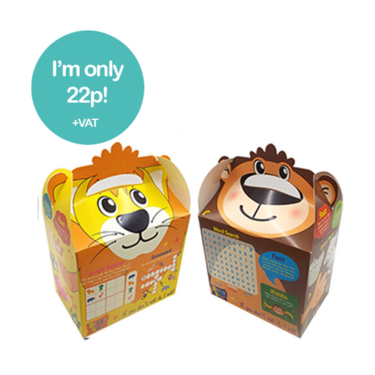 Safari Bizzi Kids Takeaway Boxes Monkey/Lion (Case of 200)