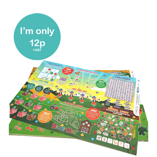 Bizzi Kids A4 Menu Mats Tropical/Garden/Ocean/Woodland (Case of 500)