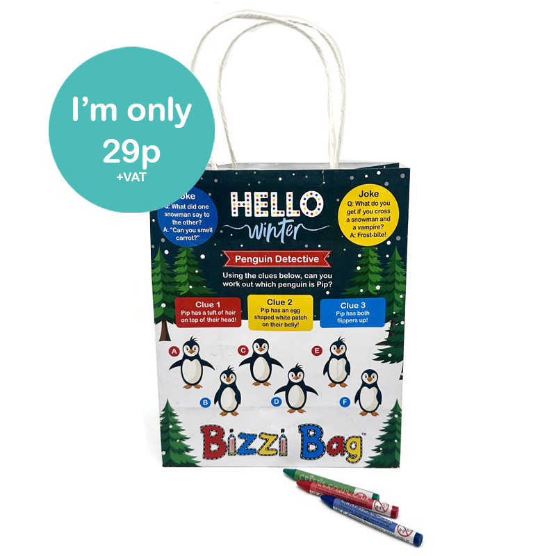 Load image into Gallery viewer, NEW Hello Winter Bizzi Kids Takeaway Bags (Case of 200)
