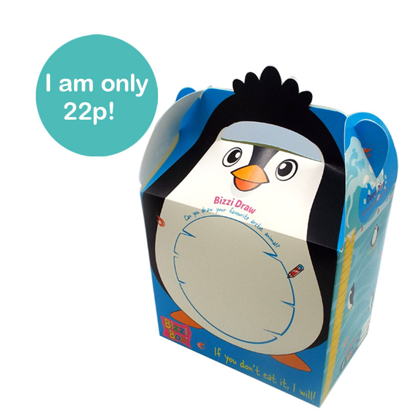 Load image into Gallery viewer, Ocean Bizzi Kids Takeaway Boxes Shark/Penguin (Case of 200)
