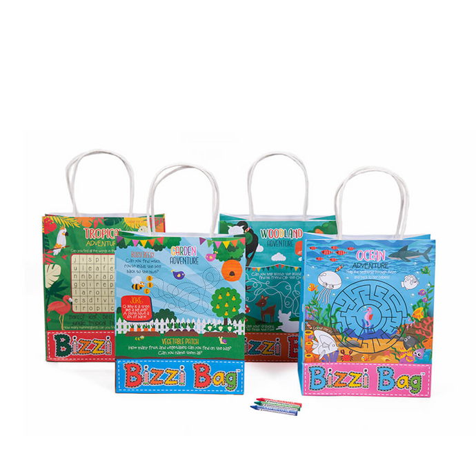 Bizzi Kids Takeaway Bags Tropical/Garden/Ocean/Woodland (Case of 200)